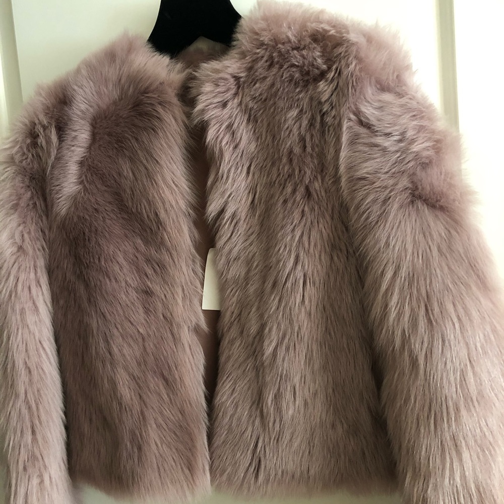 VINCE Faux Fur Hooded Jacket